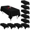 10 Pack Black Table Clothes for 8 Foot Rectangle Tables 60 x 126 Inch Black Tablecloth 8ft Tablecloths Linen Polyester Fabric Washable Table Cloth Rectangle Cover for Parties Wedding Banquet view 1