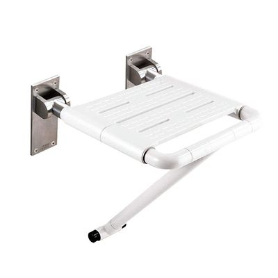 Bathroom Stool,Wall Mounted Shower Seat with Stainless Steel Legs,Folding Nylon Bathroom Bench Shower Stool,for Elderly Disabled and Pregnant,Max Load 200Kg,with Luminous Circle,Wh
