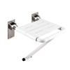 Bathroom Stool,Wall Mounted Shower Seat with Stainless Steel Legs,Folding Nylon Bathroom Bench Shower Stool,for Elderly Disabled and Pregnant,Max Load 200Kg,with Luminous Circle,Wh view 1