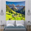 BELECO European Alps Mountains Wall Tapestry 92x70 Inch Swiss Mountains Tapestry Green Forest Grassland Hills Village Mountain Nature Landscape Tapestry Home Decor for Bedroom Living Room Dorm view 4