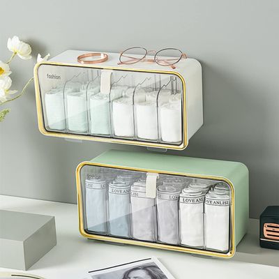 AVSMGP Underwear and Bras Drawer Organizers, Closet Dresser Drawers Organizers Dividers, Clothing Storage Organizers Box for Lingerie, Panties, Socks, Briefs,Ties,White,2