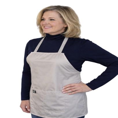 Redemption Shield Silver Body Apron with Front Pocket, Adjustable Neck and Back Ties, Lightweight Gray-Silver Fabric