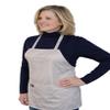 Redemption Shield Silver Body Apron with Front Pocket, Adjustable Neck and Back Ties, Lightweight Gray-Silver Fabric view 1