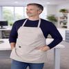 Redemption Shield Silver Body Apron with Front Pocket, Adjustable Neck and Back Ties, Lightweight Gray-Silver Fabric view 3