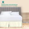 Premium King Size Bedskirt 800TC 100% Egyptian Cotton Ivory Bed Skirt King Size 12" Drop Length, Tailored Fit, Elegant Pleated Style - Ivory view 2