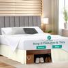 Premium King Size Bedskirt 800TC 100% Egyptian Cotton Ivory Bed Skirt King Size 12" Drop Length, Tailored Fit, Elegant Pleated Style - Ivory view 4