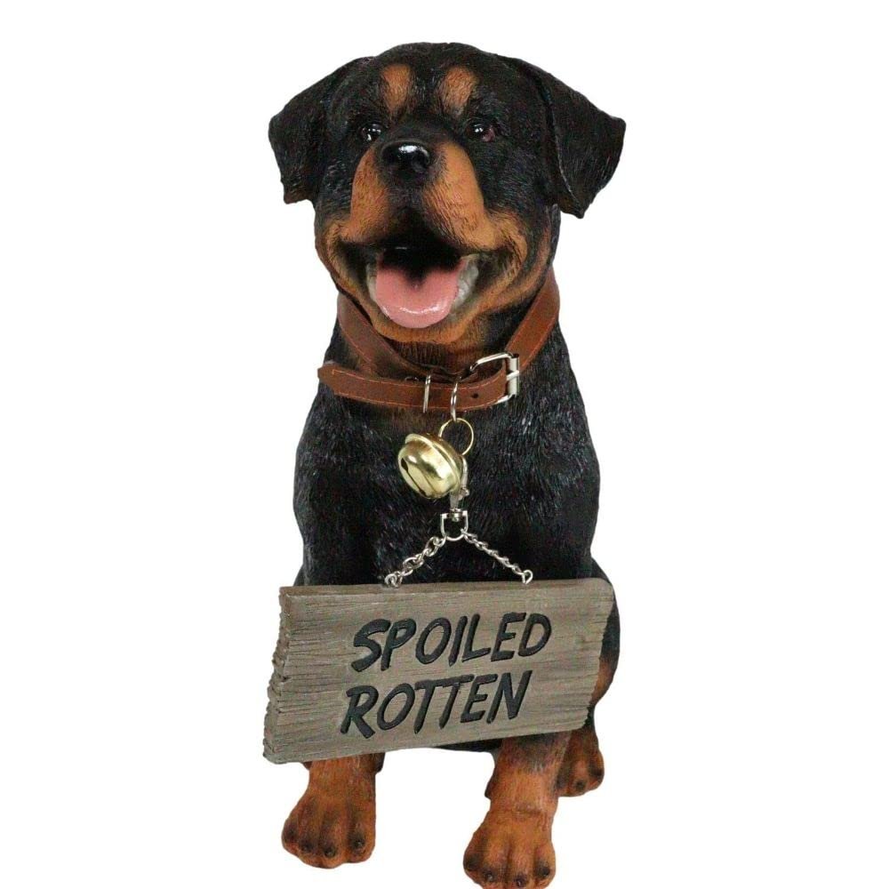 1 Pcs Of Guest Welcome Realistic Dog With Jingle Collar Sign Decor Statue 13" H