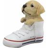1 Pcs Of Lifelike Yellow Puppy Dog In Sneaker Chucks Shoe Statue view 2