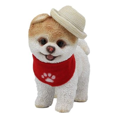 1 Pcs Of Straw Hat Dog Statue Pet Pal Dogs Collectible