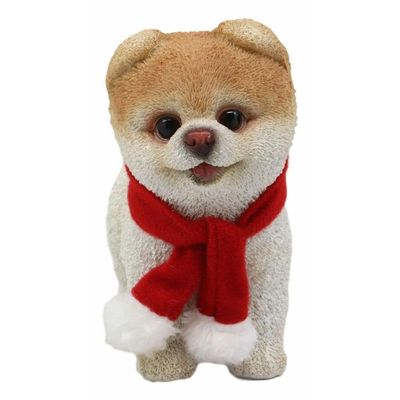 1 Pcs Red Scarf Dog Statue Collectible Breed