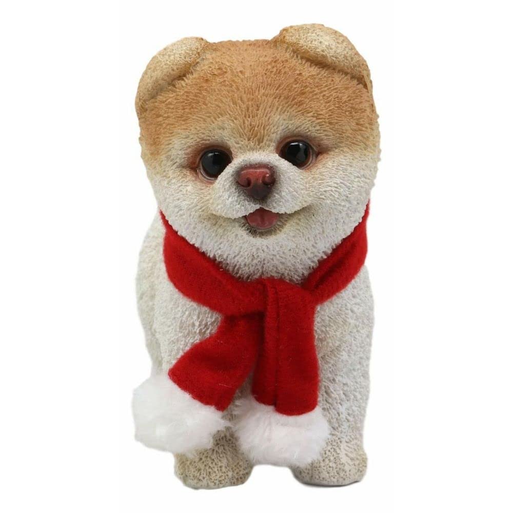 1 Pcs Red Scarf Dog Statue Collectible Breed