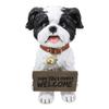 1 Pcs Of Dog Statue With Jingle Collar Welcome Greeting Sign 11.25"Tall view 1