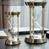 Hourglass Sandglass Clock,Hourglass Sand Timer, Self-loading Sand Determines The Hourglass Time Brass Tone Metal 360 Rotating Large Antique Sand Clock Creative Toy (Size : 10.5 * 17cm) view 3