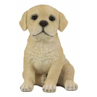 1 Pcs Of Realistic Sitting Adorable Puppy Statue 6.75" Tall Pet Pal