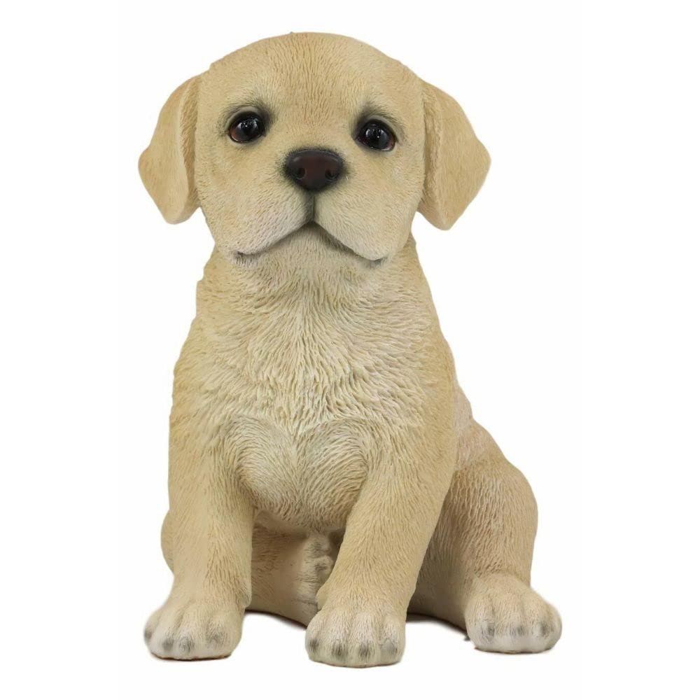 1 Pcs Of Realistic Sitting Adorable Puppy Statue 6.75" Tall Pet Pal
