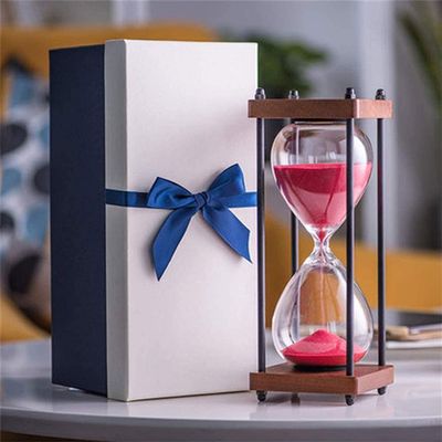 Hourglass Sandglass Clock,Hourglass Sand Timer,30Minutes Glass Sandglass Clock Sand Clock Crafts GlassDecoration For Home Study Office Creative Gift Regalo Di Natale (Color : Red, Size : 30 minutes