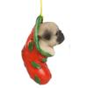 1 Pcs of Teacup Puppy Dog in Red Holly Sock Christmas Tree Small Hanging Ornament view 2