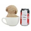 1 Pcs Of Realistic Brown Puppy Teacup Statue Pet Pal Dog Figurine With Glass Eyes view 4