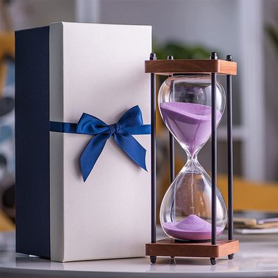 Hourglass Sandglass Clock,Hourglass Sand Timer,30Minutes Glass Sandglass Clock Sand Clock Crafts GlassDecoration For Home Study Office Creative Gift Regalo Di Natale (Color : Purple, Size : 30 minut