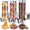 Food Dispenser Wall Mounted Grain Dispenser, Cereal Dispenser with Cup, Dry Food Dispenser Wall Mounted Triple Cereal Dispenser, Candy Dispenser Grain Dispenser for Kitchen Store Nut Coffee Beans 4.5L view 1