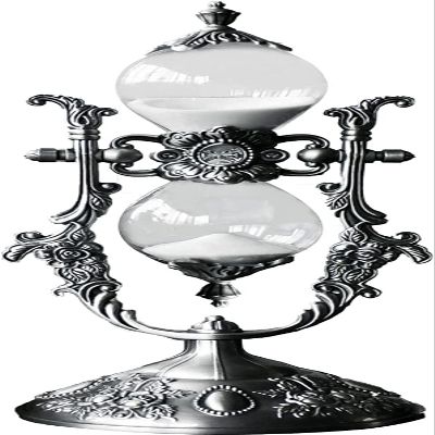 Hourglass Sandglass Clock,Hourglass Sand Timer, Antique Hourglass Noble Hourglass Gift Decorative Souvenir Unique Creative Gifts15 Minutes (Color : Tyrant Silver, Size : 15 minutes)