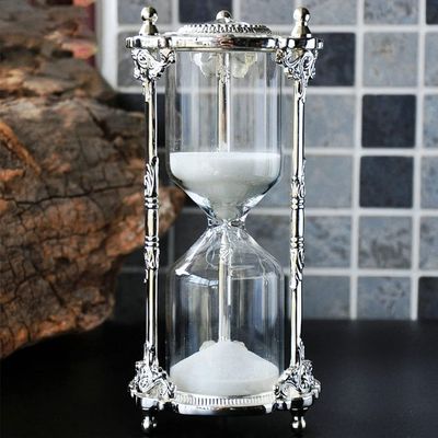 Hourglass Sandglass Clock,Hourglass Sand Timer, Antique Hourglass Noble Hourglass Gift Decorative Souvenir Unique Creative Gifts15 Minutes (Color : Rich White, Size : 15 minutes)