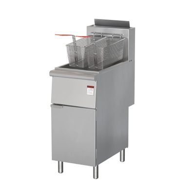 FF400 Natural Gas 50 lb. Stainless Steel Floor Fryer - 120,000 BTU
