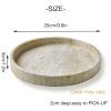 PHINILUX Travertine Marble Vanity Tray, Round Ottoman Tray Minimalist Modern Decorative & Fruit Serving Plate for Bathroom, Kitchen, Nightstand, Coffee Table Decor, Jewelry Ring Dish Holder, Beige view 2