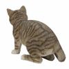 1 Pcs Of Lifelike Pawing Grey Cat Statue 13.75" Long With Glass Eyes view 3