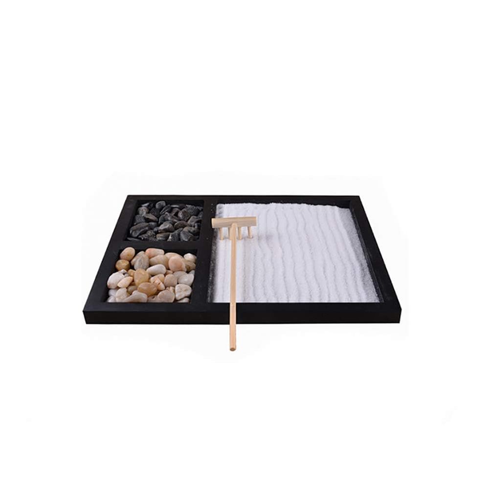 TOPINCN Desktop Meditation Yoga Zen Garden Kit Japanese Tabletop Rock Sand Chakra Shrine Altar Japanese Zen Decor Home Office Desk Zen Gifts for Women Man