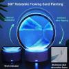 Desniltol 3D Moving Sand Art with Remote Control, 360 Rotating Hourglass Lights, RGB Color Changing Table Lamp,Sand Art Liquid Motion Colorful Creative Sea Glass Quicksand Painting Night Light(Blue) view 3