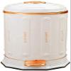 JYDQM Trash Can Home Office White Pedal Trash Can, Metal with Plastic Inner Bucket European Style Trash Can Living Room Parlor Cafe Hotel Trash Bin (Color : White, Size : 6L) view 1
