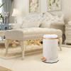 JYDQM Trash Can Home Office White Pedal Trash Can, Metal with Plastic Inner Bucket European Style Trash Can Living Room Parlor Cafe Hotel Trash Bin (Color : White, Size : 6L) view 3