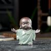 CHBDJY Ceramic Baby Monk Statue, Cute Freedom Buddha Monk Figure, Meditation Positive Zen Monk Tea Pet for Home Office Decor, Microlandscape Decoration Supply view 1