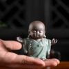 CHBDJY Ceramic Baby Monk Statue, Cute Freedom Buddha Monk Figure, Meditation Positive Zen Monk Tea Pet for Home Office Decor, Microlandscape Decoration Supply view 4