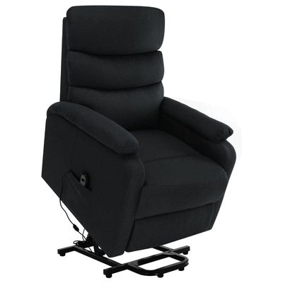 loibinfen Fabric Stand-Up Massage Recliner, Electric Lift Recliner Chair, Ergonomic Lounge Single Sofa Seat, High-Backed Armchair, Adjustable Headrest and Footrest,Black