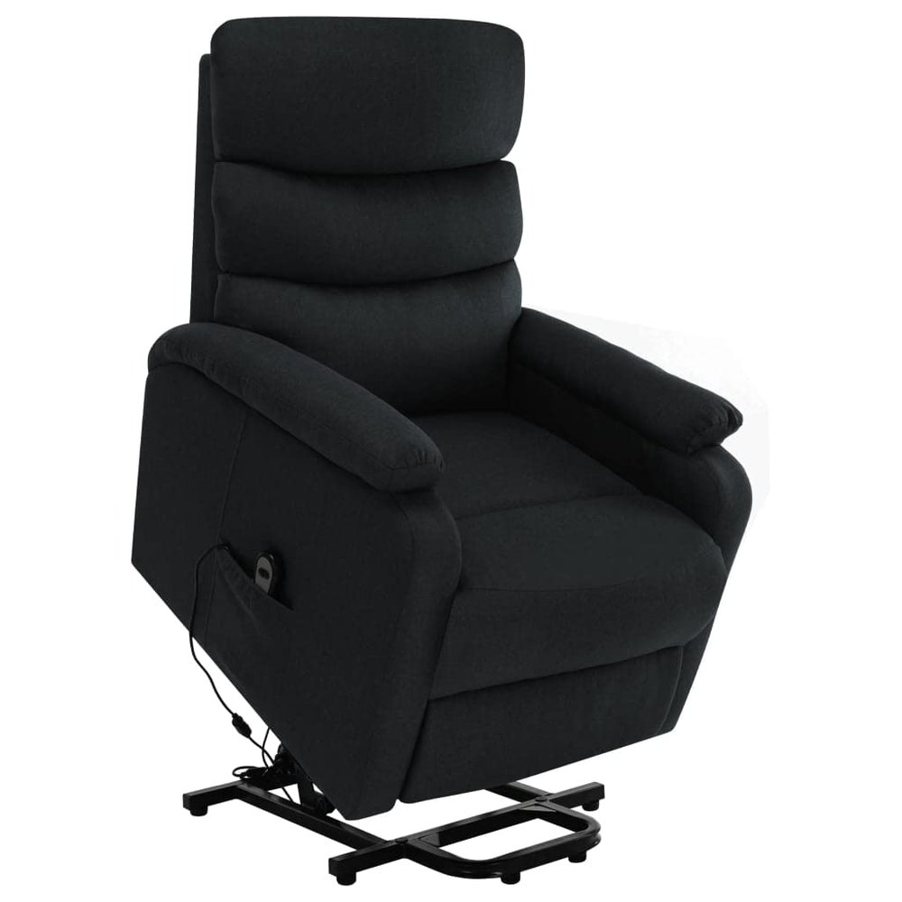 loibinfen Fabric Stand-Up Massage Recliner, Electric Lift Recliner Chair, Ergonomic Lounge Single Sofa Seat, High-Backed Armchair, Adjustable Headrest and Footrest,Black