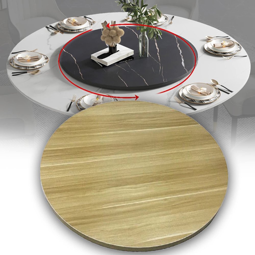 360 Wood Serving Tray, 20"/24"/28" Rotating Round Lazy Susan Dining Table Tray, Wooden Swivel Serving Display Rotating Plate, Hotel Tabletop Service Plate,Large Wooden Turntable Lazy