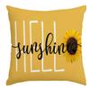 RABUSOFA Hello Sunshine Quote Sunflower Spring Summer Pillow Covers,Seasonal Yellow Decorative Cushion Case Summer Decorations for Home Sunflower Decor 18x18 Inch view 1