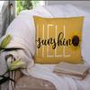 RABUSOFA Hello Sunshine Quote Sunflower Spring Summer Pillow Covers,Seasonal Yellow Decorative Cushion Case Summer Decorations for Home Sunflower Decor 18x18 Inch view 2
