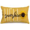 RABUSOFA Hello Sunshine Quote Sunflower Spring Summer Pillow Covers,Seasonal Yellow Outdoor Decorative Cushion Case Summer Decorations for Home Sunflower Decor 12x20 Inch view 1