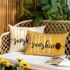 RABUSOFA Hello Sunshine Quote Sunflower Spring Summer Pillow Covers,Seasonal Yellow Outdoor Decorative Cushion Case Summer Decorations for Home Sunflower Decor 12x20 Inch view 3