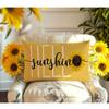 RABUSOFA Hello Sunshine Quote Sunflower Spring Summer Pillow Covers,Seasonal Yellow Outdoor Decorative Cushion Case Summer Decorations for Home Sunflower Decor 12x20 Inch view 4