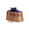 RDSAQWEXC Storage, 1-Pack Handmade Rattan Woven Hollowed-out Handbag, Retro Art Style Travel Bag with Handle view 1