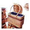RDSAQWEXC Storage, 1-Pack Handmade Rattan Woven Hollowed-out Handbag, Retro Art Style Travel Bag with Handle view 2