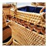 RDSAQWEXC Storage, 1-Pack Handmade Rattan Woven Hollowed-out Handbag, Retro Art Style Travel Bag with Handle view 3