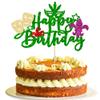 1Pc Mardi Gras Happy Birthday Cake Topper Glitter Masquerade Theme Happy Birthday Cake Decorations Kids Boy Girl Baby Shower Party Supplies Decoration view 1