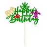 1Pc Mardi Gras Happy Birthday Cake Topper Glitter Masquerade Theme Happy Birthday Cake Decorations Kids Boy Girl Baby Shower Party Supplies Decoration view 3