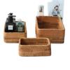 RDSAQWEXC Storage, 3pcs/set Rattan Weaving Rectangular Storage Basket, Household Square Sundries Box view 2