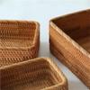 RDSAQWEXC Storage, 3pcs/set Rattan Weaving Rectangular Storage Basket, Household Square Sundries Box view 4